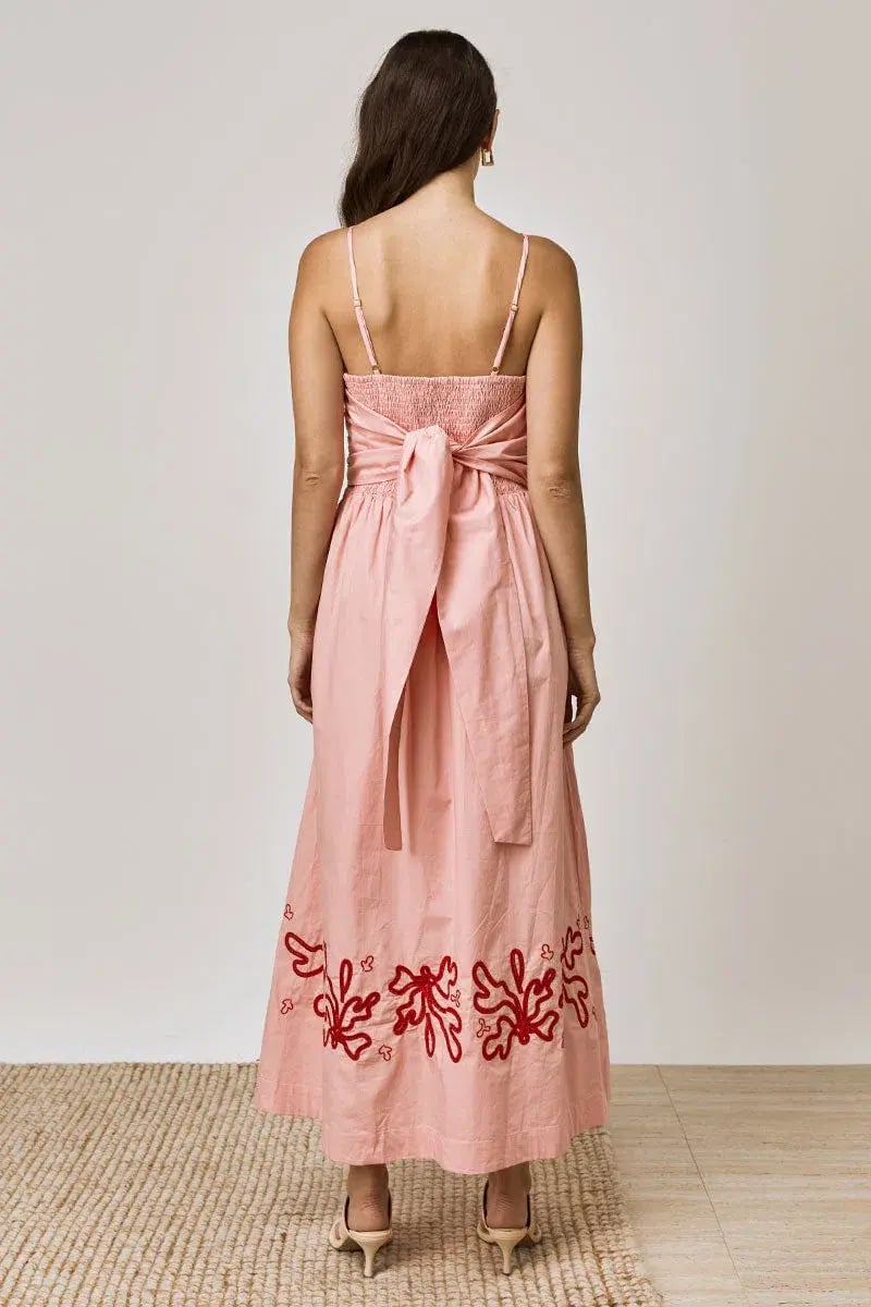 Mon Renn Mystique Midi Dress Strawberry Swirl Size 8 photo 4