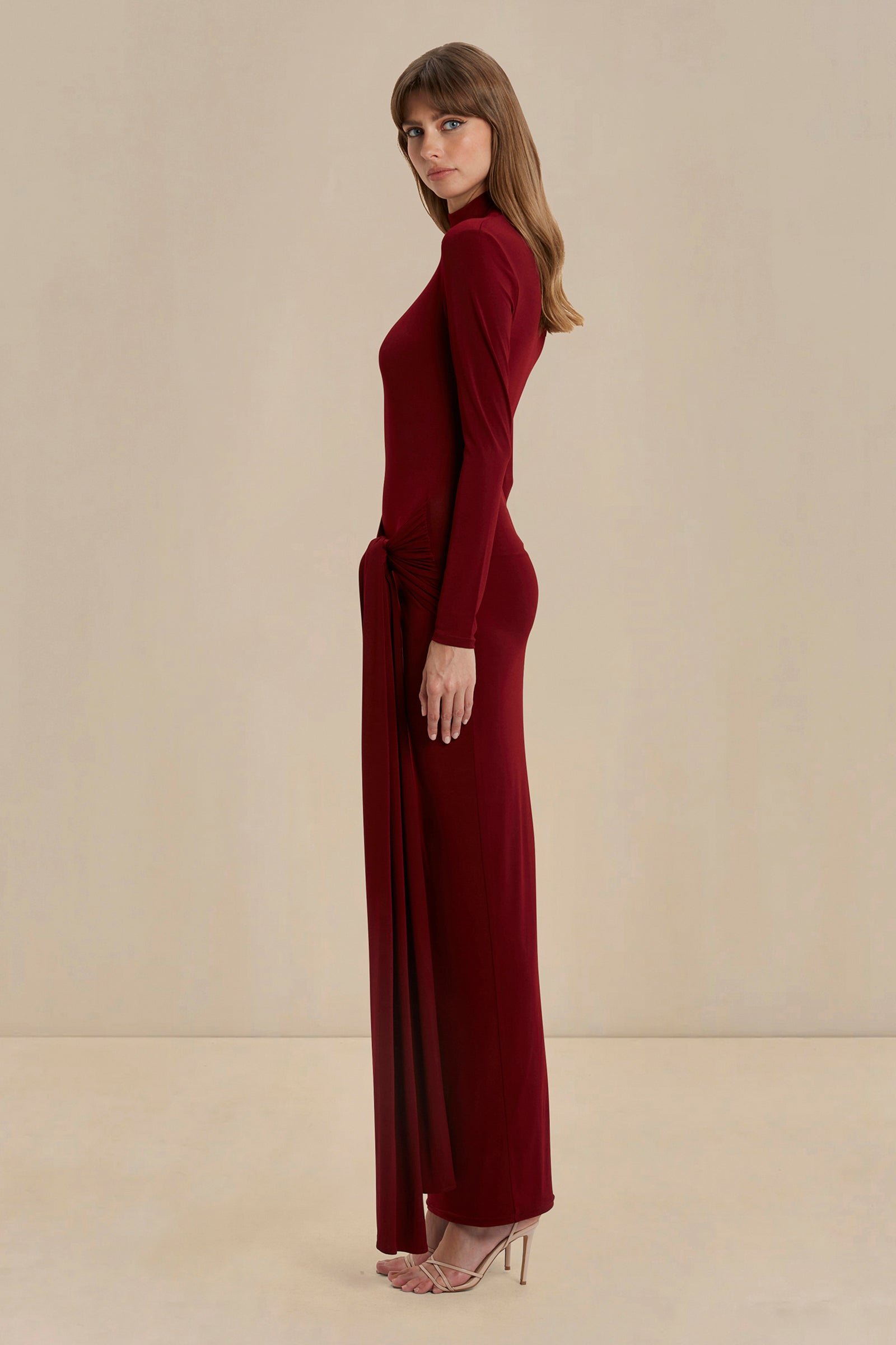 SONYA AURELIA GOWN - MERLOT photo 7