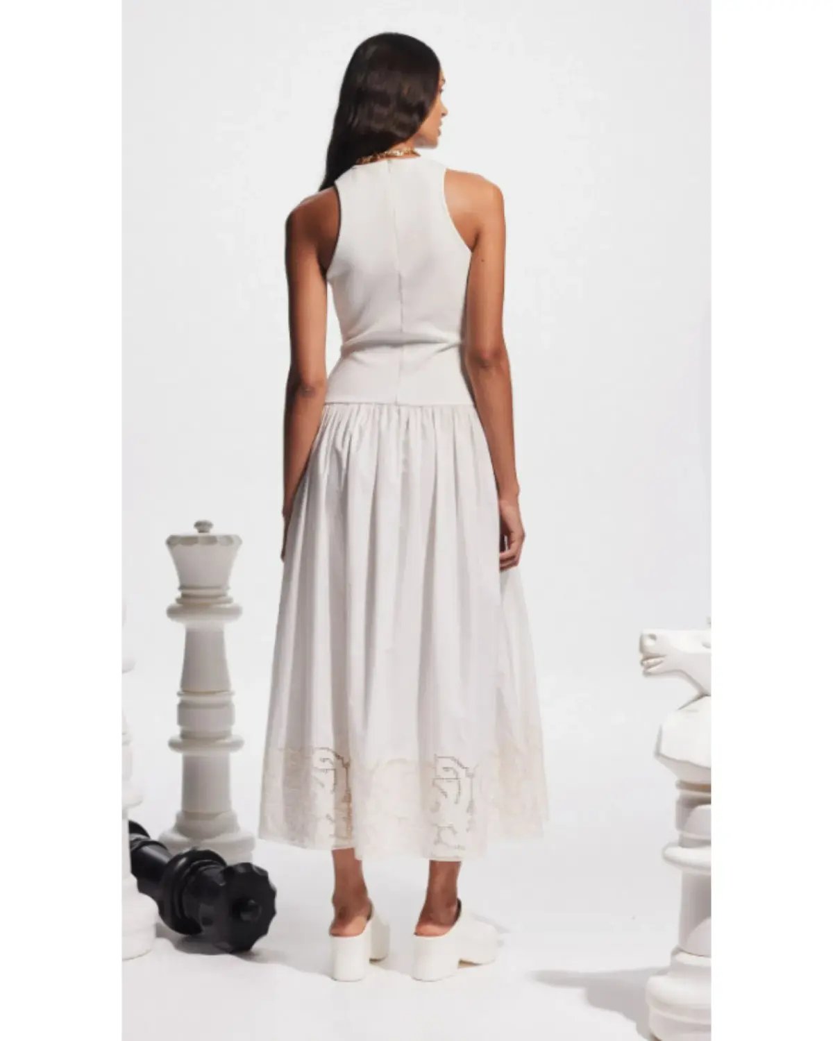 Alemais Pegasus Embroidered Midi Dress in Ivory Size AU 16 photo 3
