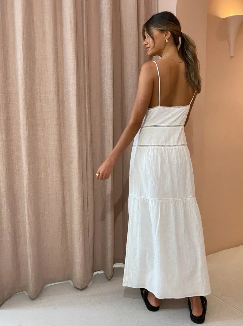 Sir the Label Maja Midi Dress White Size 6 photo 4
