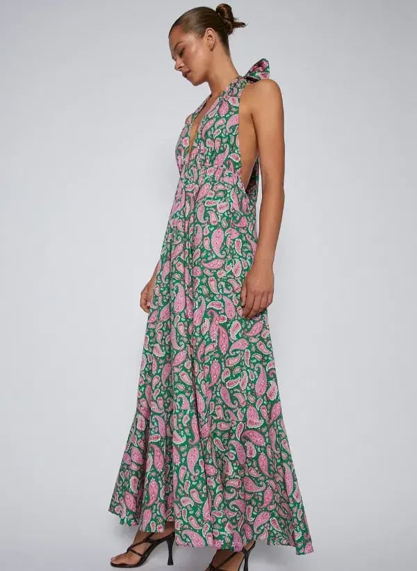 Scanlan Theodore Cotton Paisley Halter Dress Print Size 6 photo 2