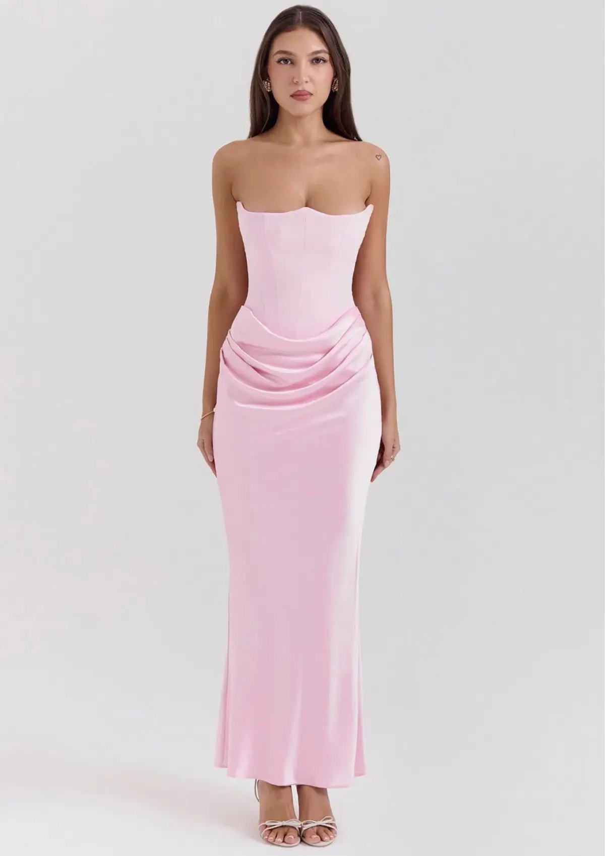 House of CB Persephone Strapless Corset Dress Rose Shadow Size XS / AU 6 photo 8