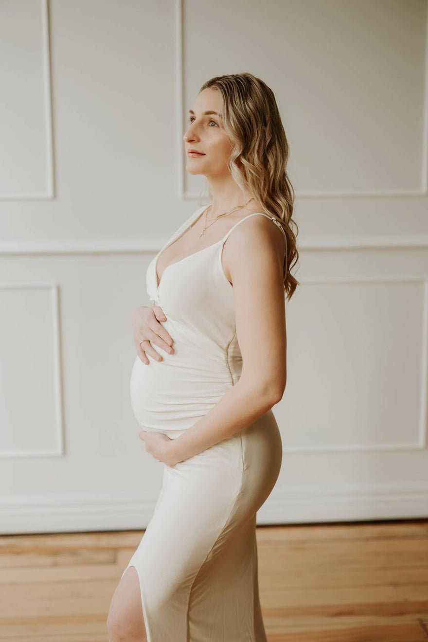 Club L London The Crown Plunge Maternity Maxi Dress with Cape Sleeve photo 4
