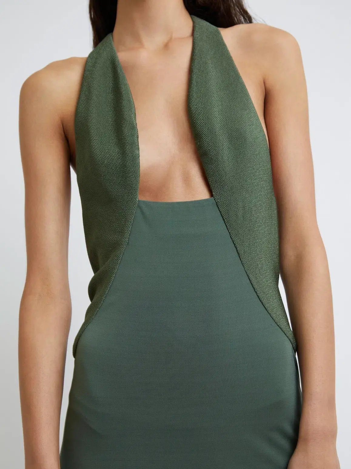 Christopher Esber Tailored Slope Halter Dress Green Size AU 8 photo 4