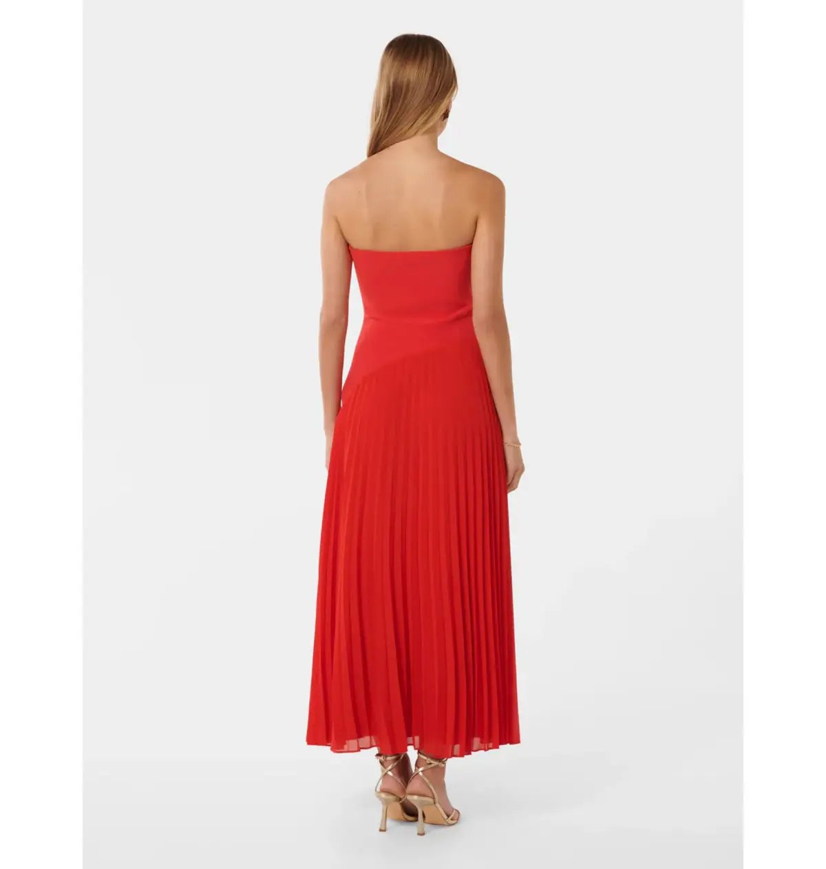Forever New Capri Strapless Pleated Dress Red Size AU 6 photo 4