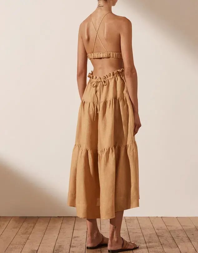 Shona Joy Aria Backless Midi Dress Ginger Size 8 photo 3