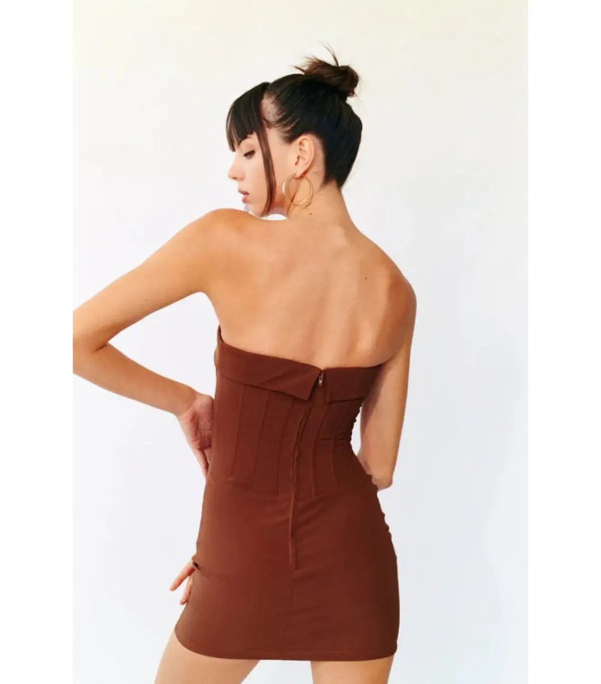 With Jéan Chloe Corset Dress in Chocolate Brown Size S / AU 8 photo 4