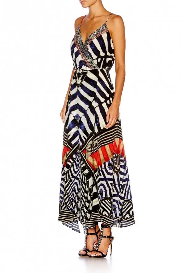Camilla Louwalan Tales Strappy Wrap Dress Print Size 12 photo 4