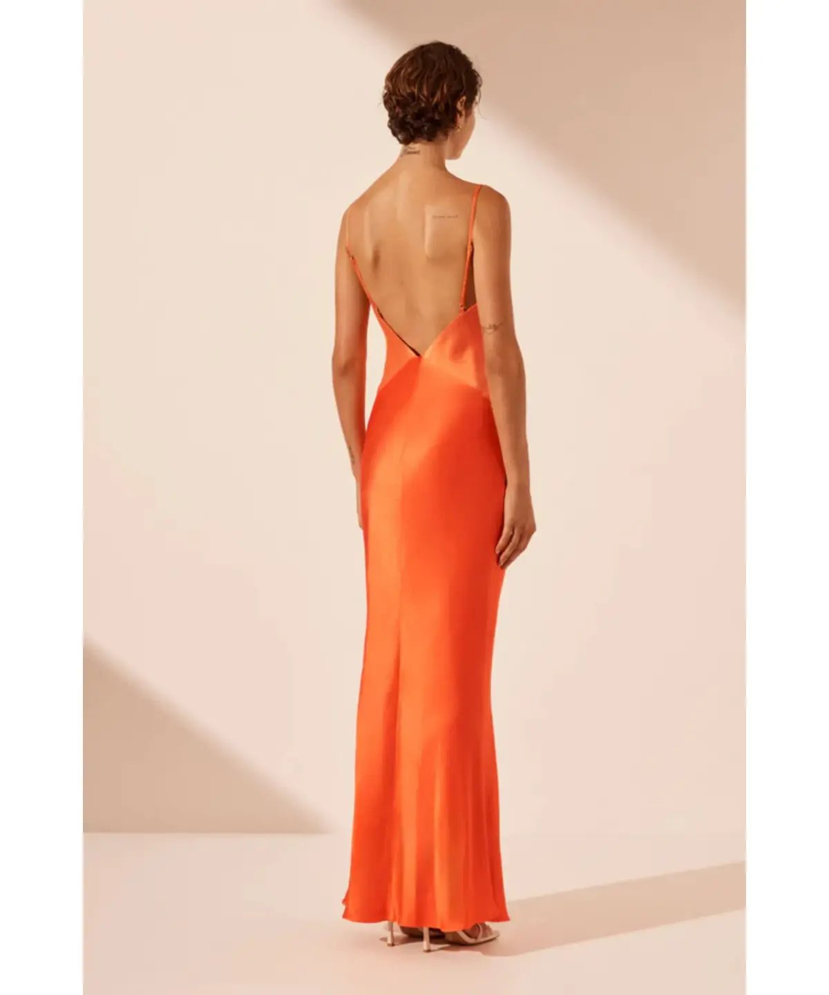 Shona Joy Mia Contrast Spliced Maxi Dress Red Orange/Hibiscus Size AU 10 photo 3