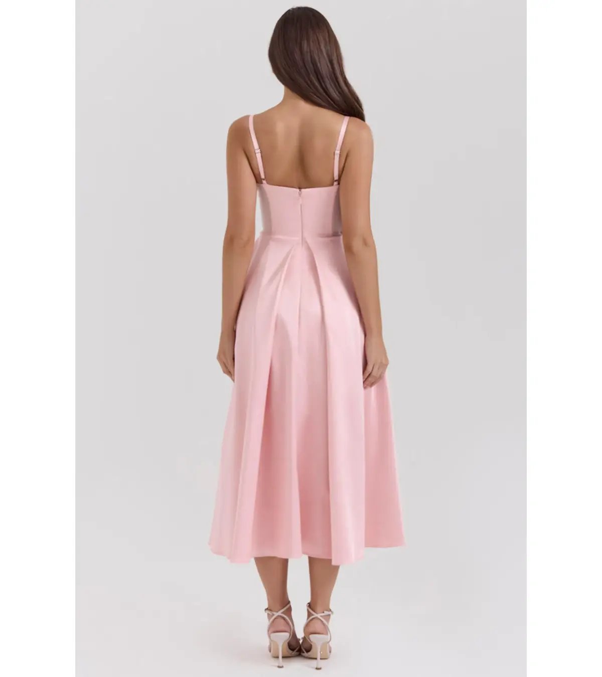 House of CB Tiffany Satin A-Line Midi Dress Parisian Pink Size S / AU 8 photo 5