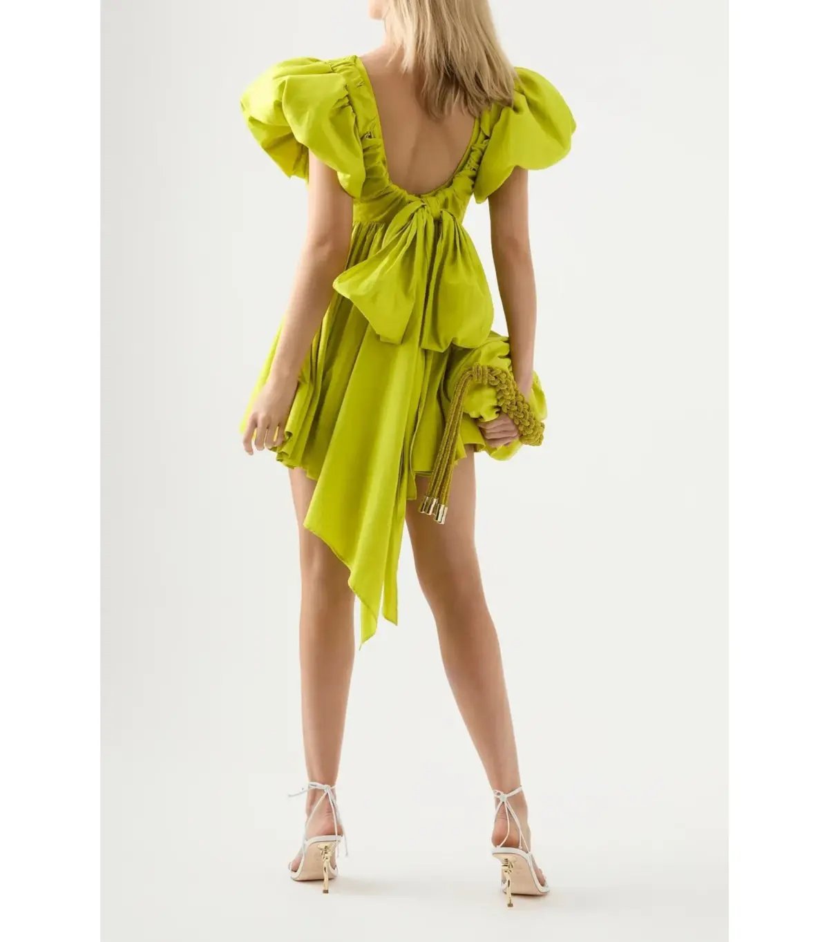 Aje Gretta Bow Back Mini Dress Green Size AU 6 photo 4