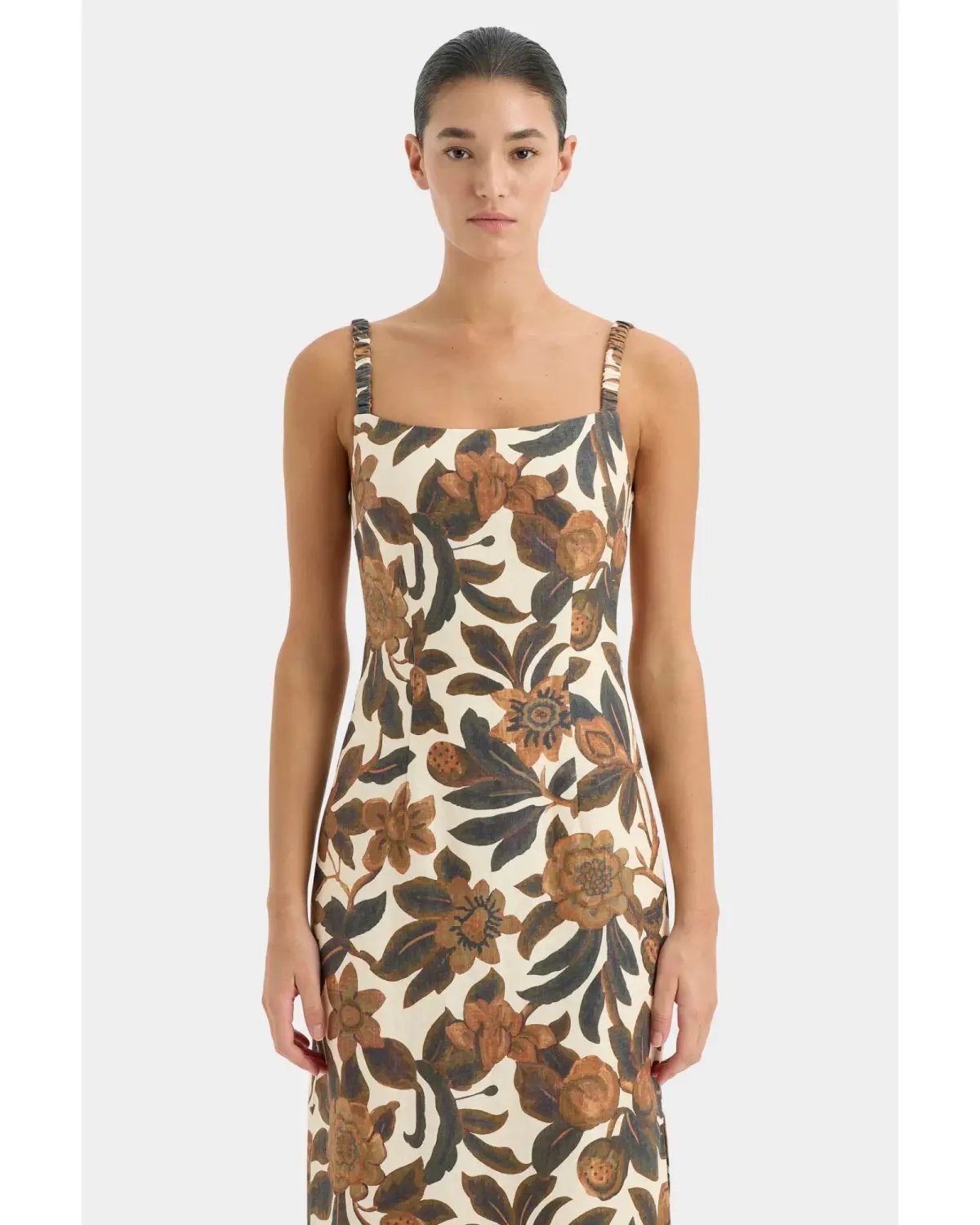 Sir The Label Primrose Ruched Midi Dress Ivory Tapestry Size AU 12 photo 2