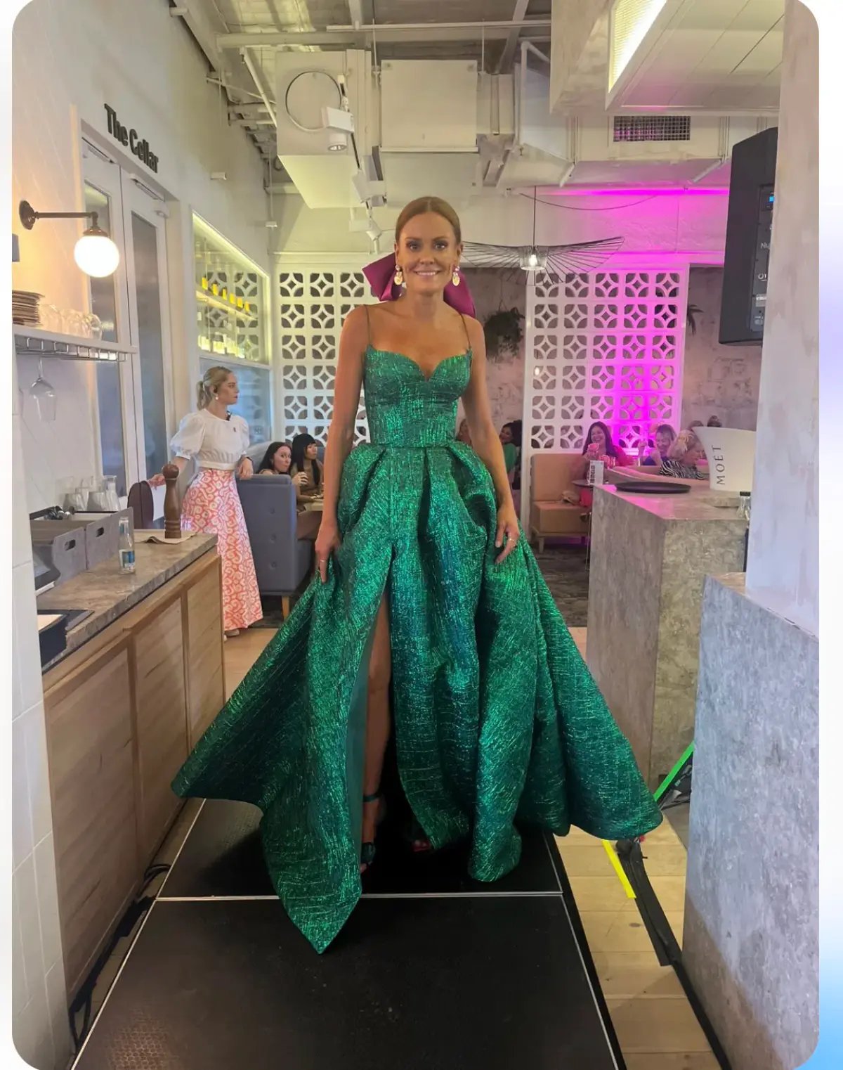 Lia Stubbla Lizard Ball Gown Green Size 12 photo 2