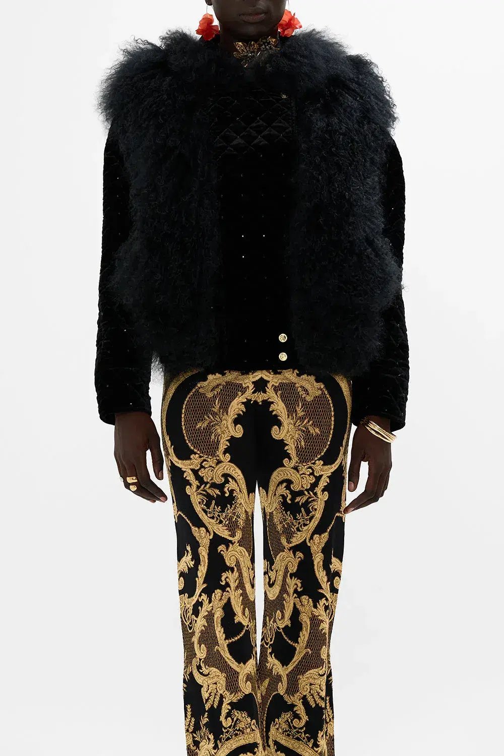 Camilla Magic In The Manuscripts Velvet Jacket with Fur Panels Black Size S/ Size AU 10 photo 4