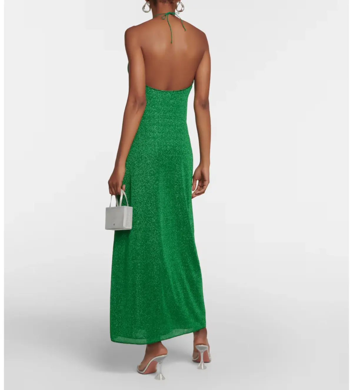 Oseree Lumiere Empire Maxi Dress in Emerald Green Size 10 photo 3