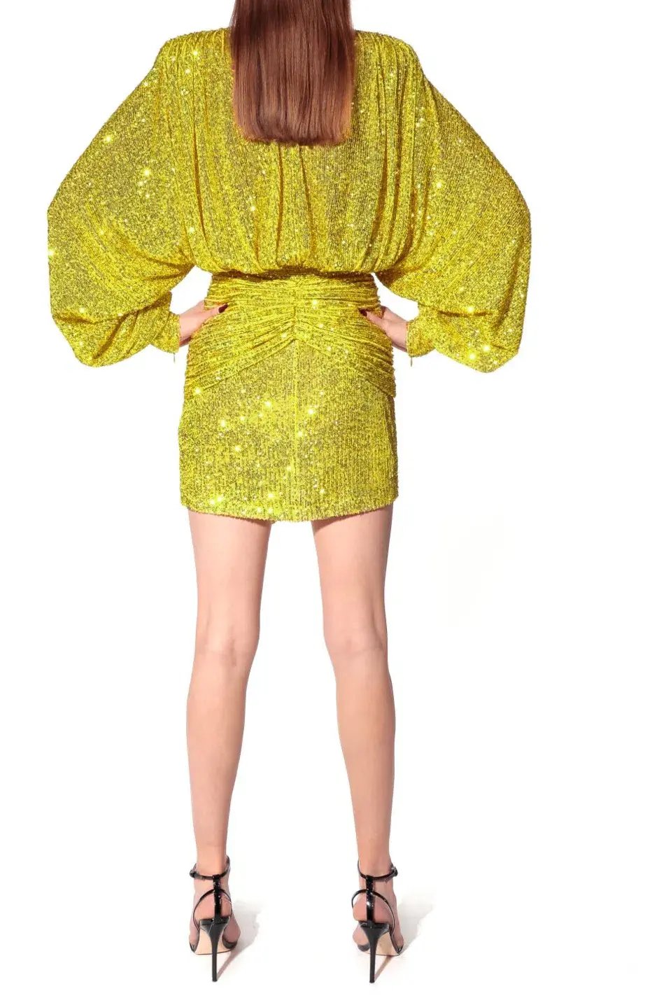 Aggi Sequin Mini Dress Bright Lime Size L / Au 10 photo 2