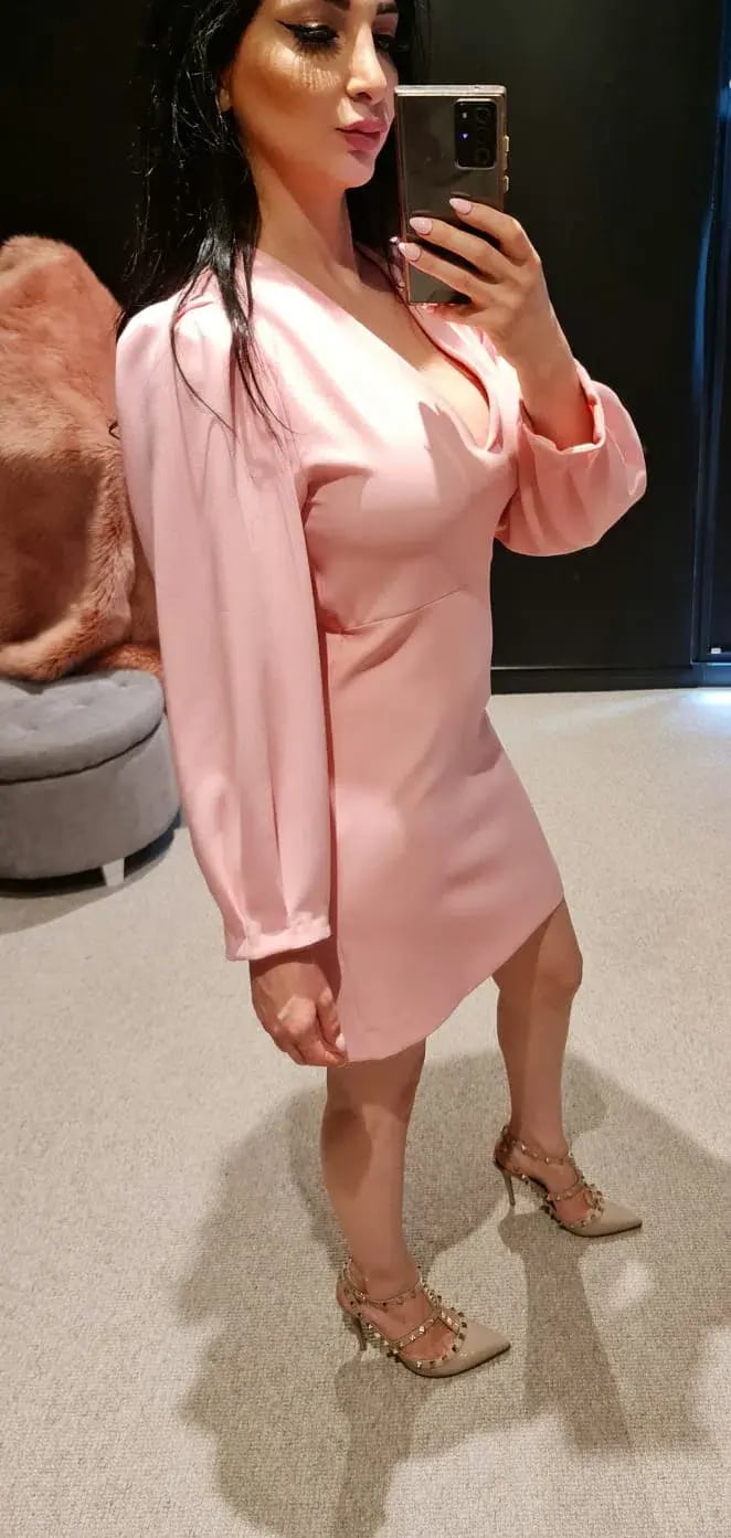 Sandro Long Sleeve Mini Dress Pink Size 6 photo 2