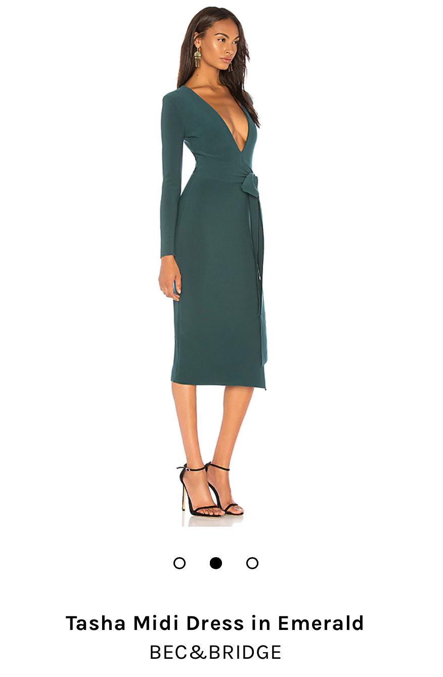 Tasha Midi Dress in Emerald photo 2