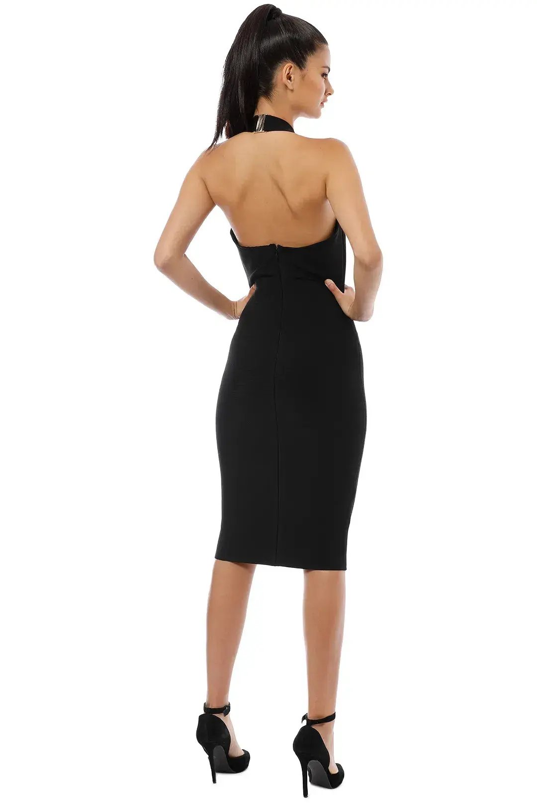 Misha Julia Midi Dress Black Size 4 photo 3