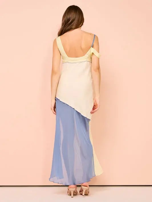 Sir The Label Thames Splice Midi Dress Ecru Multi Size 2 / AU 10 photo 2