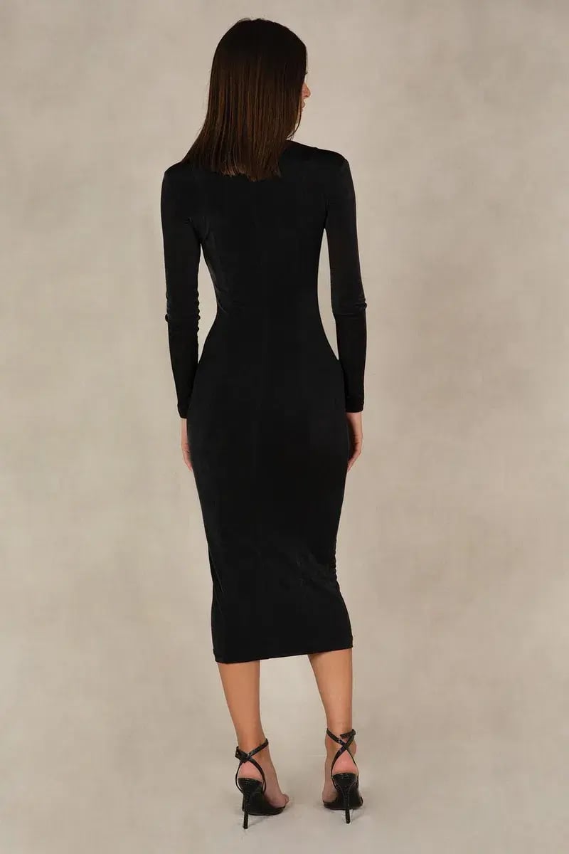 Misha Tara Midi Dress Black Size 10/M photo 2