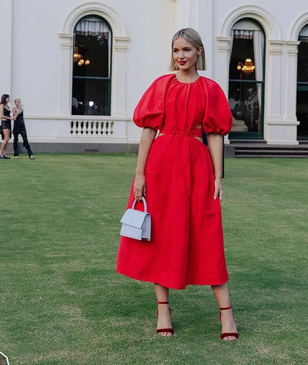 Aje Mimosa Cut Out Midi Dress Red Size 10 photo 2