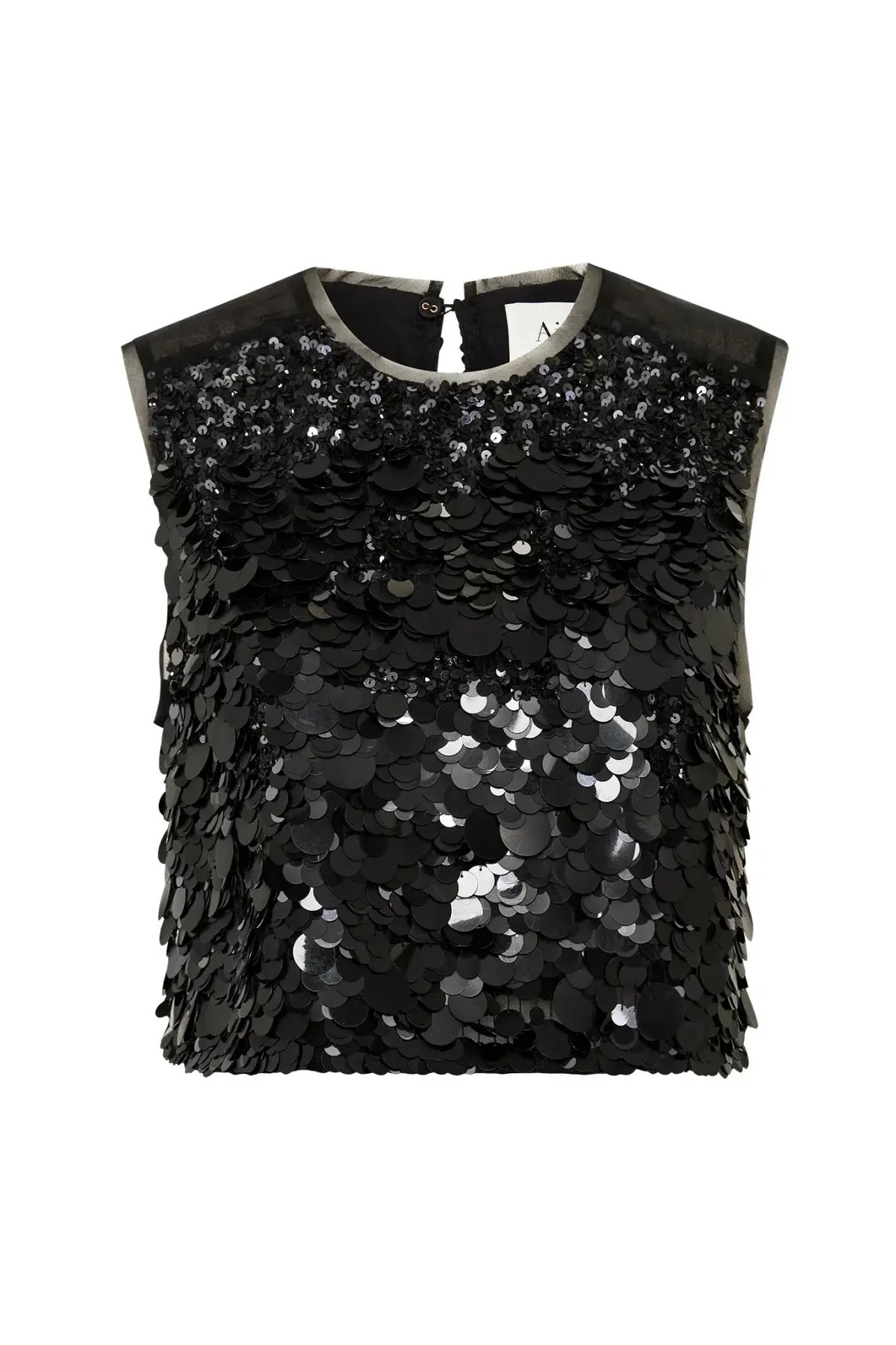 Aje Celeste Sequin Shell Top & Cherie Sequin Mini Skirt Set Black Size 12 photo 5