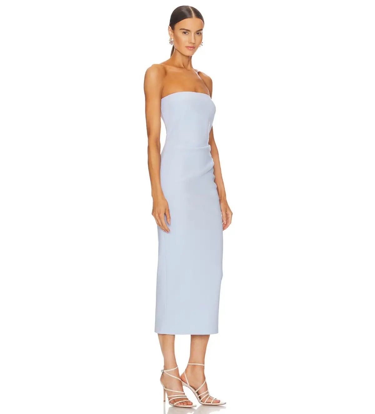 Bec & Bridge Karina Strapless Midi Dress in Powder Blue Size 6 photo 2