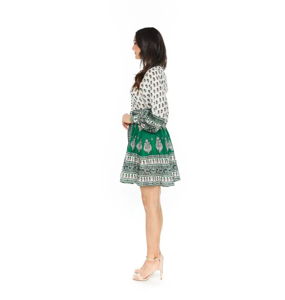 Zimmermann Emerald Buttoned Dress Multi 2 / AU 12 photo 3