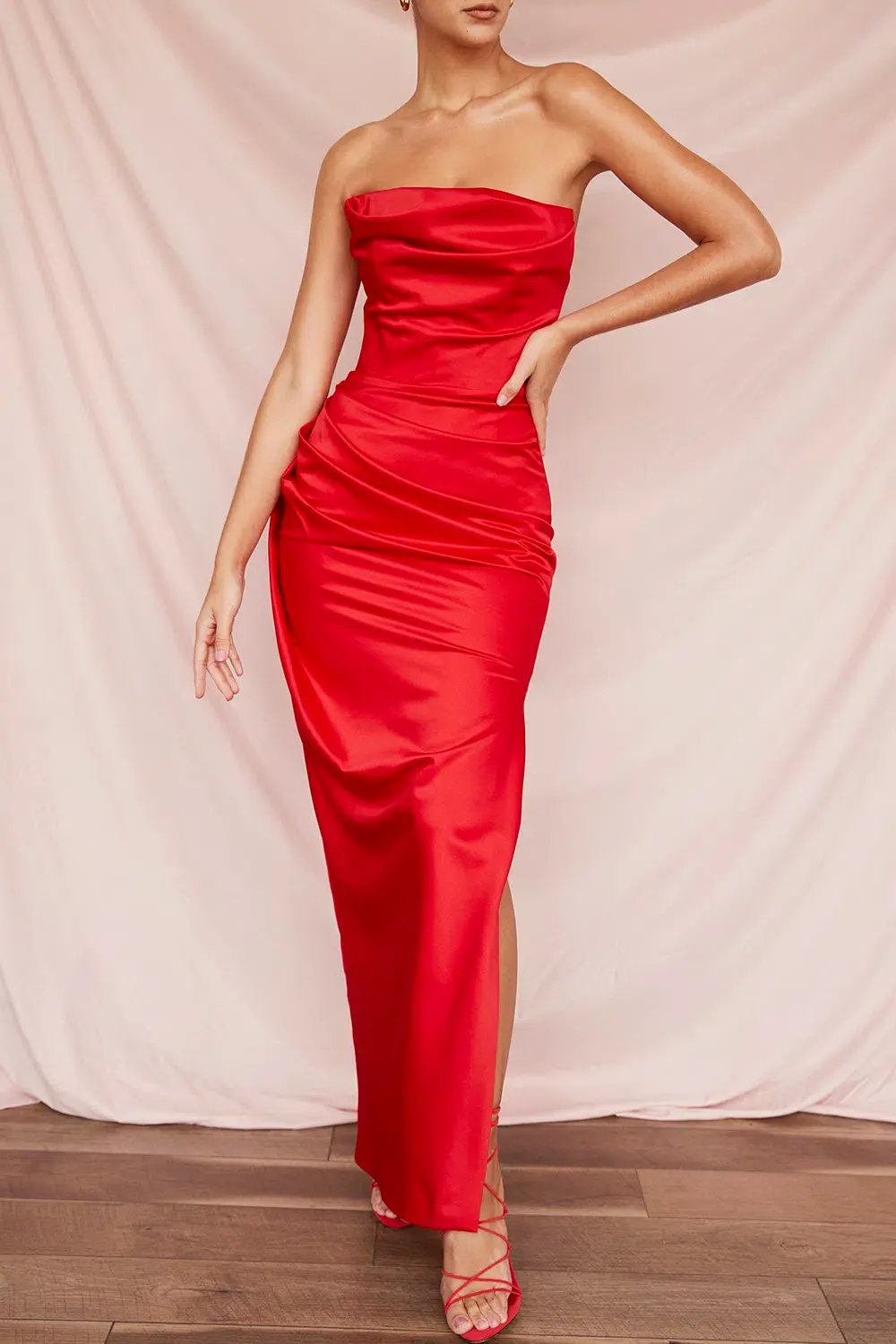 House Of CB Adrienne Strapless Corset Dress Scarlet Red Size M / AU 10 photo 5