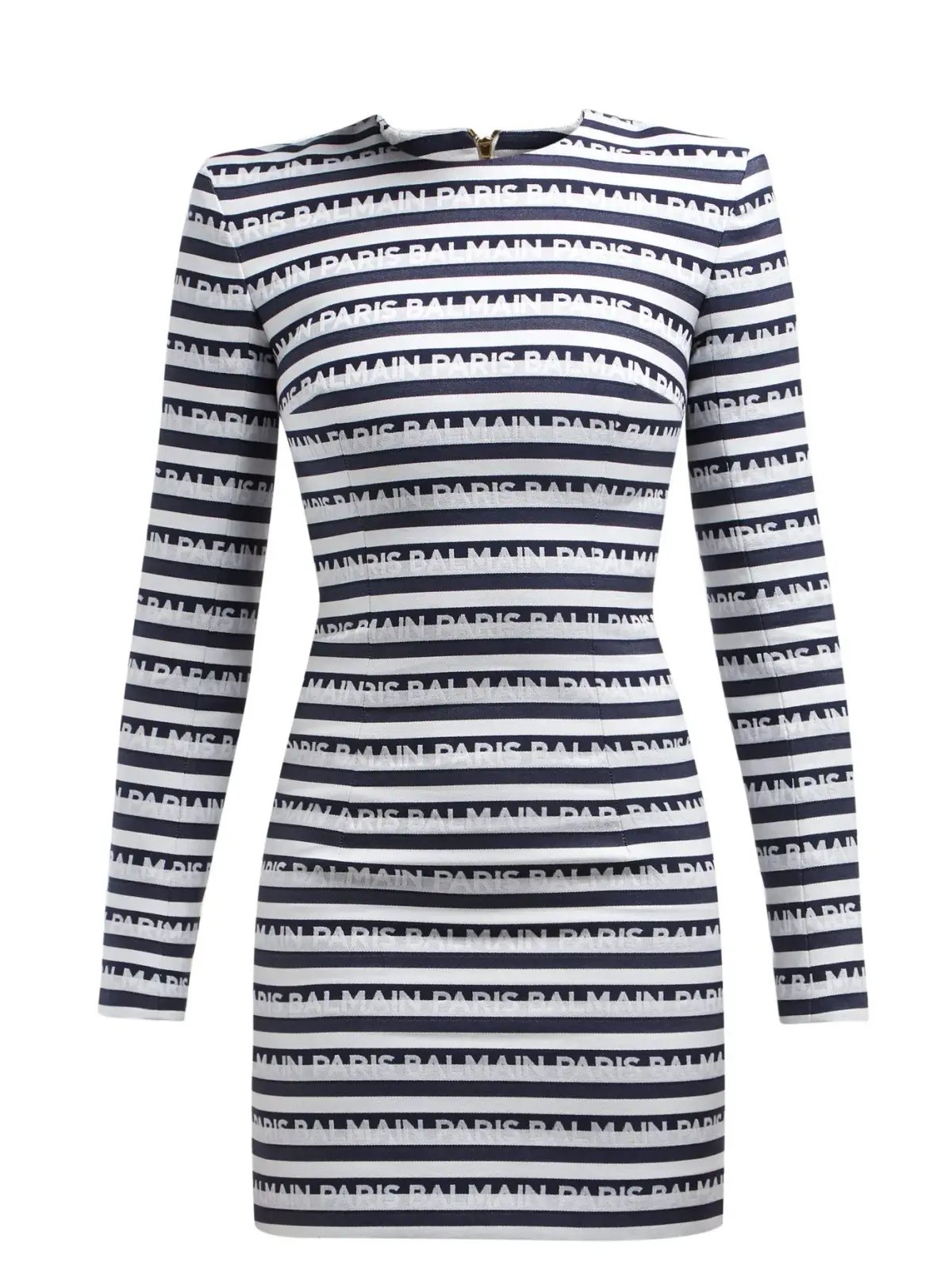 Balmain Mini Striped Jacquard Logo Dress Print Size 38 / AU 8 photo 3