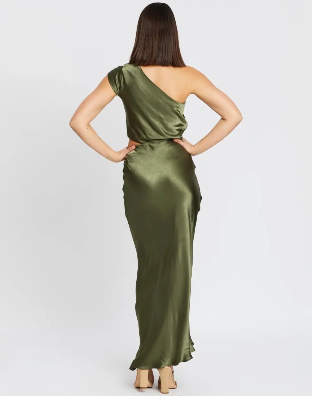 Bec & Bridge Delphine Asym Midi Dress Green Size 8 photo 3