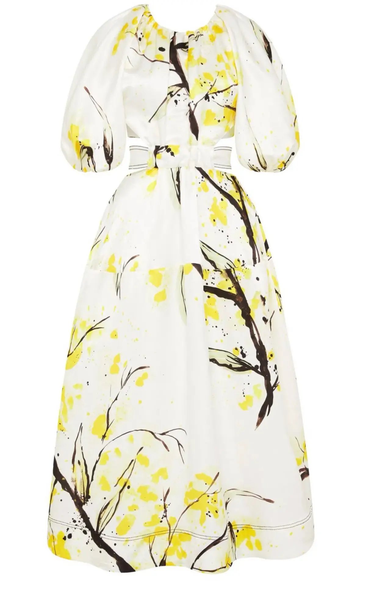 Aje Mimosa Cut-out Midi Dress In Wattle Print Size 8 photo 8