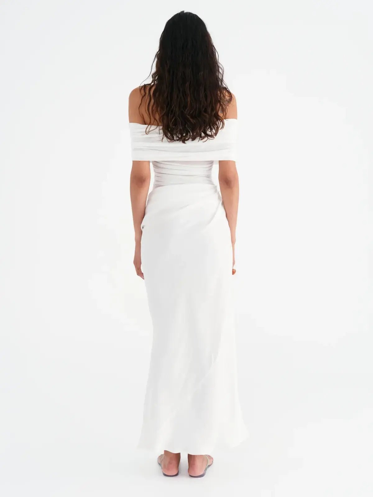 Benni Nico Off Shoulder Maxi Dress White Size AU 8 photo 3