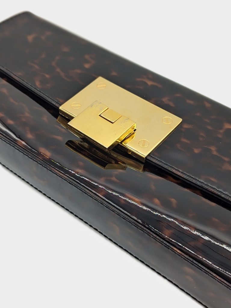 Stuart Weitzman Vintage Tortoise Shell Patent Clutch photo 4