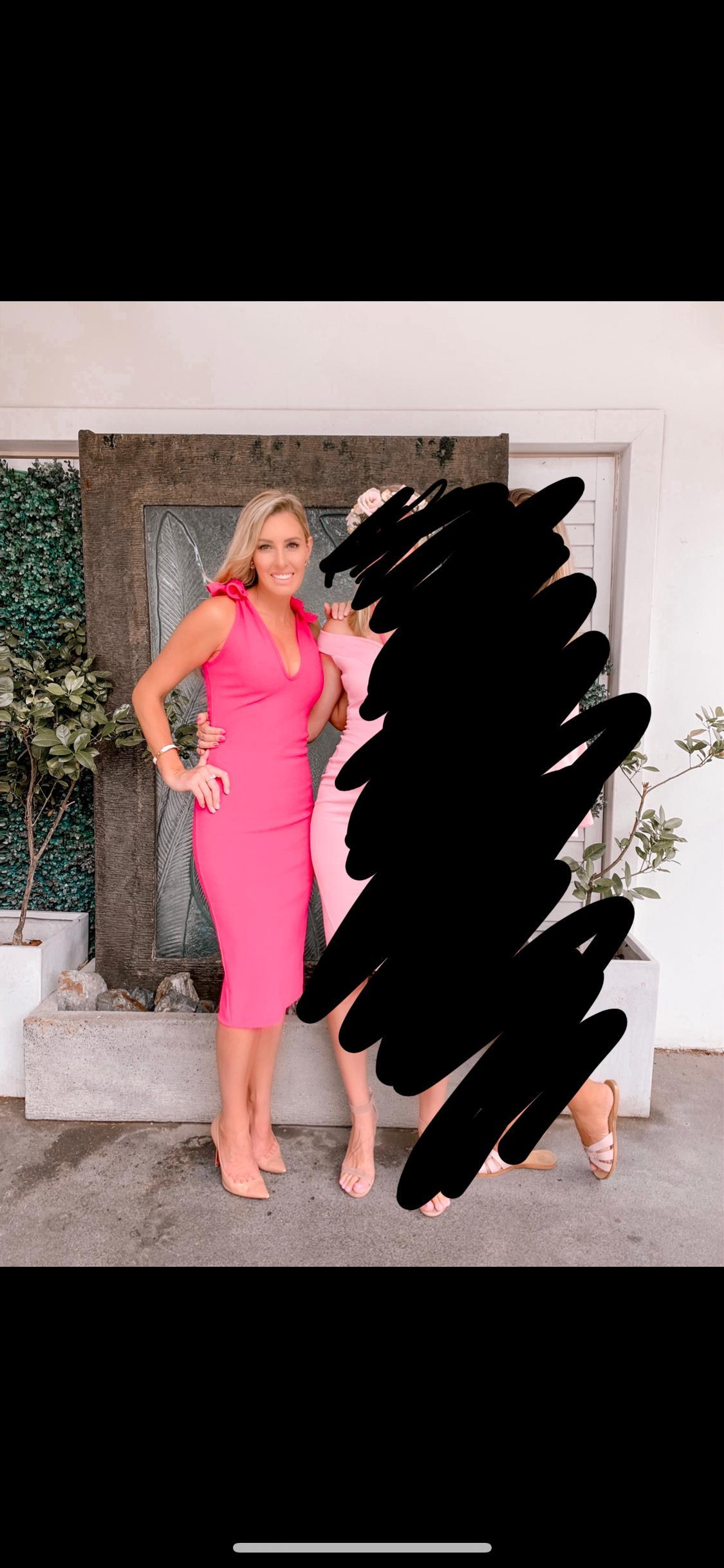 By Johnny V neck Bow Shoulder Dress Pink Size 8 photo 3
