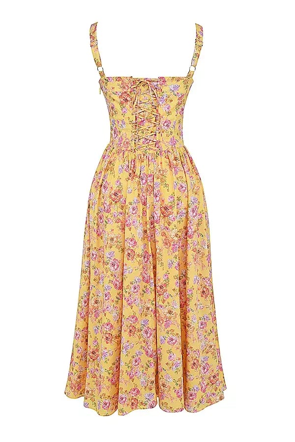 House of CB Tatiana Midi Dress Butter Floral Size S / AU 8 photo 5