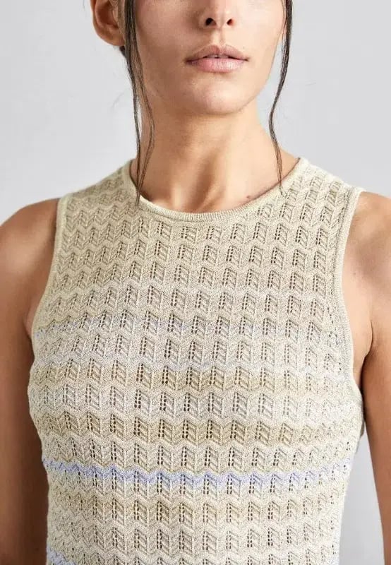 Sandro Pointelle Knit Dress in Blue Ombre Size AU 8 photo 2