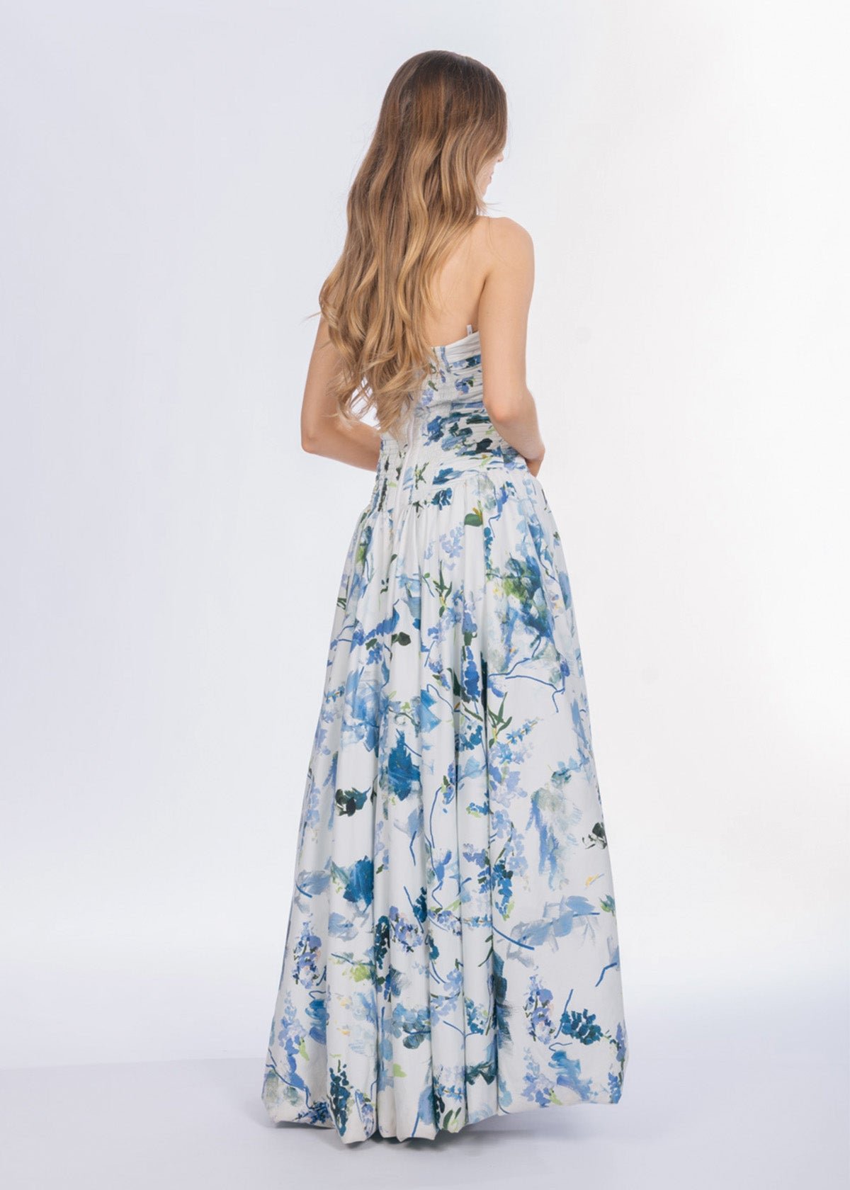 Violette Bubble Hem Maxi Dress In Lavender Print photo 5