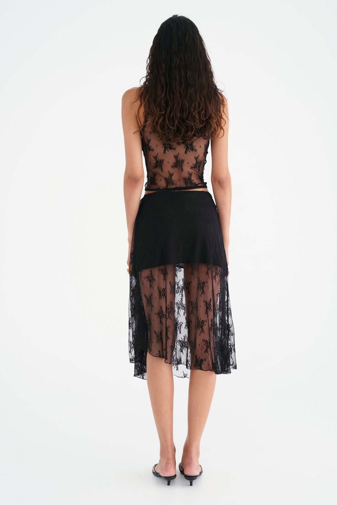 BENNI MARGOT LACE TANK TOP - BLACK photo 6