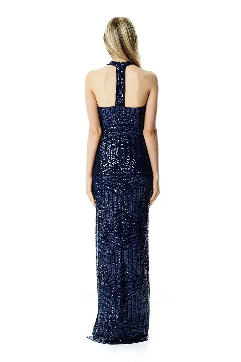 Langhem Julia Evening Gown Blue Size 10 photo 2