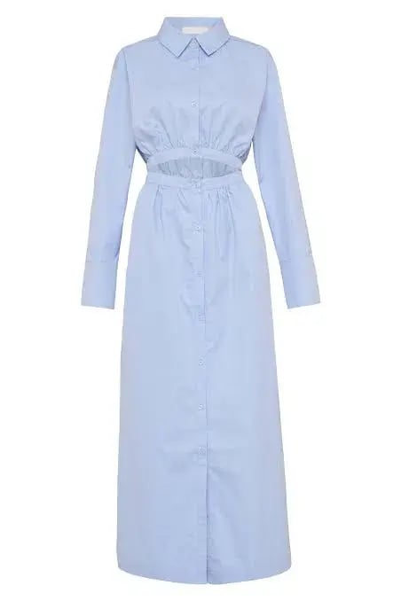 Sir the Label Ilkin Deconstructed Shirt Dress Blue Size 8 photo 4
