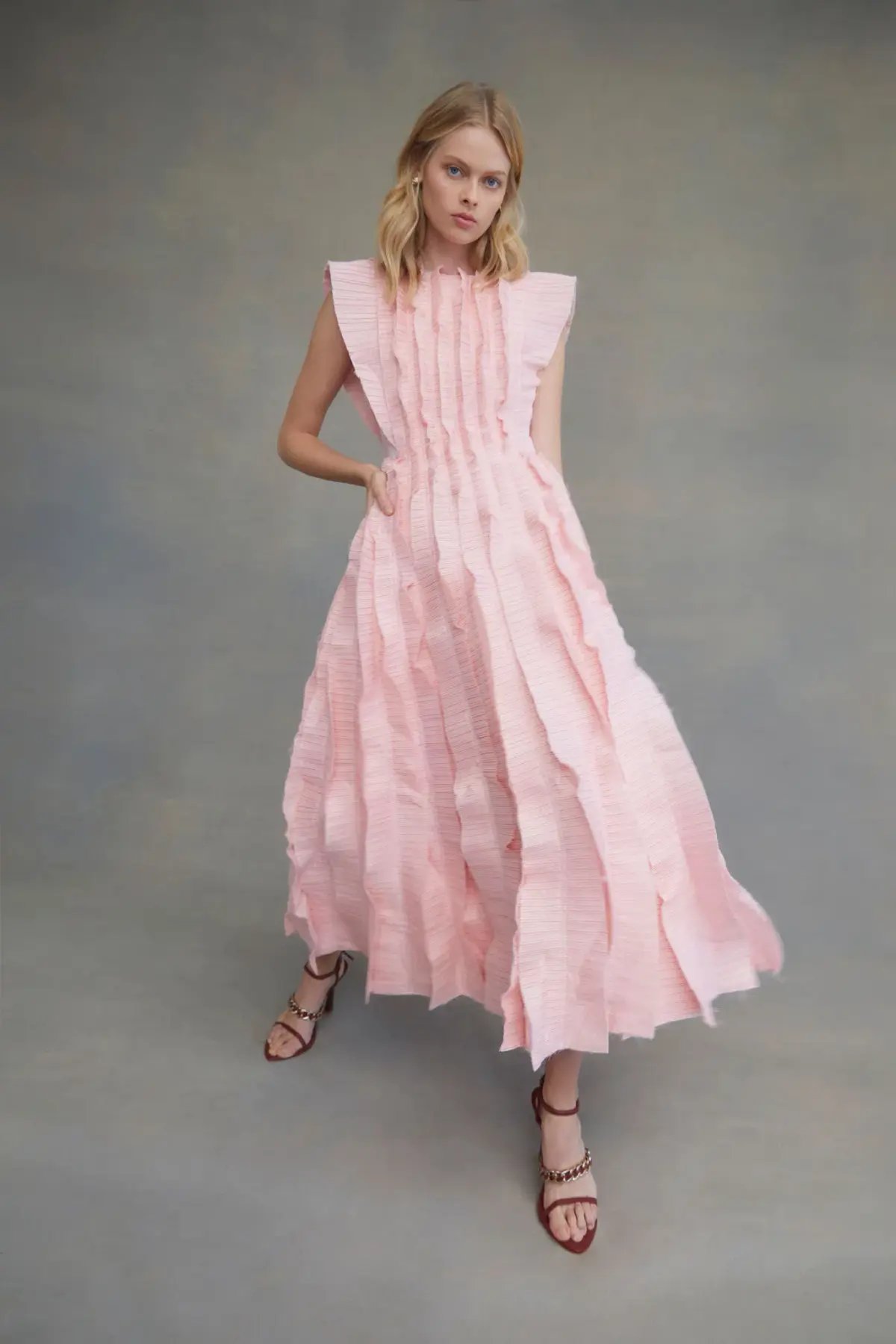 Aje Hybrid Midi Dress Pink Size 8 photo 2