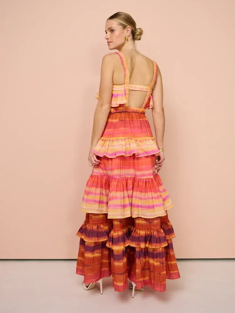 Acler Cardine Maxi Dress In Watercolour Horizon Size 10 photo 2