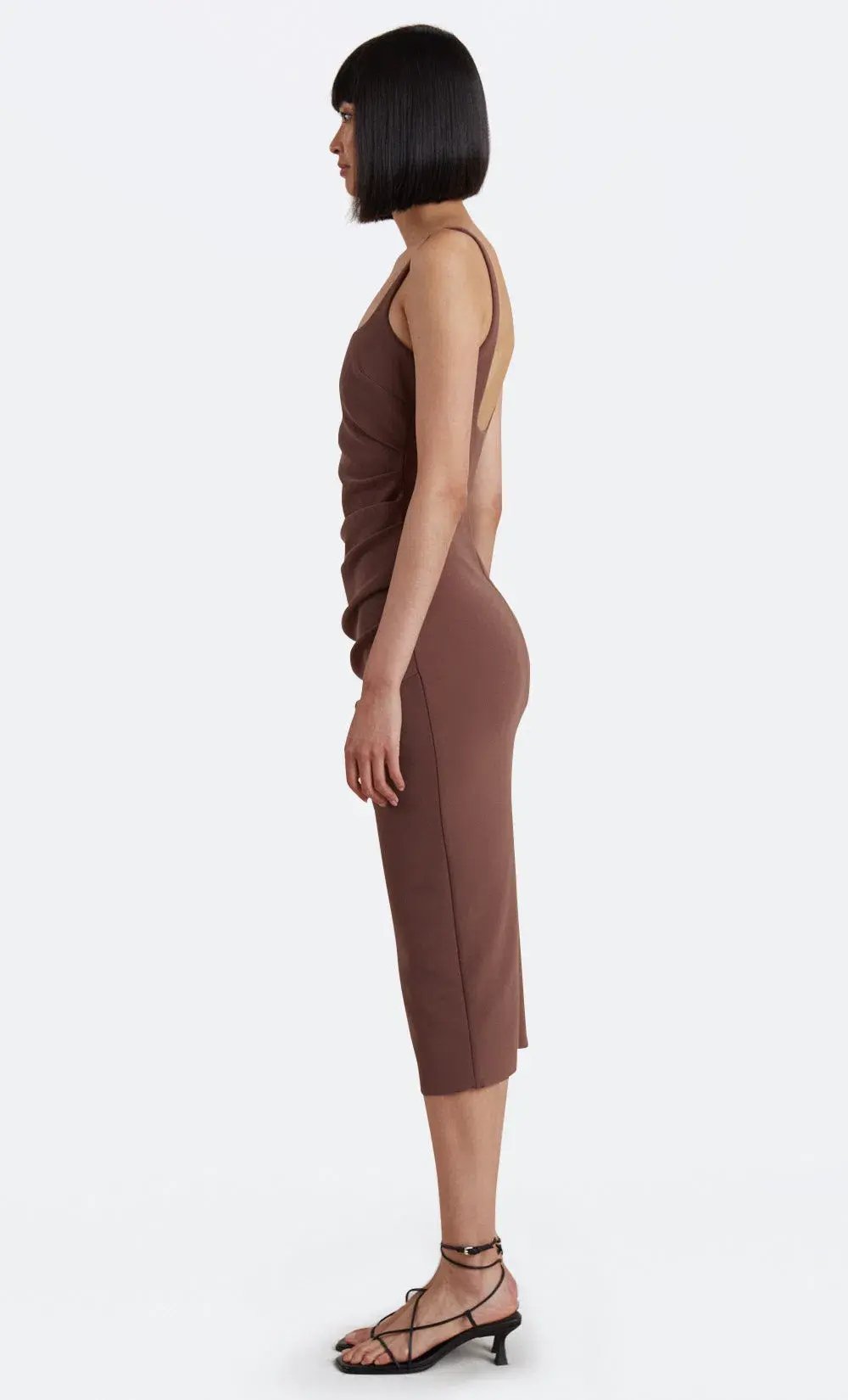 Bec & Bridge Karina Tuck Midi Dress Brown Size 6 / XS photo 4