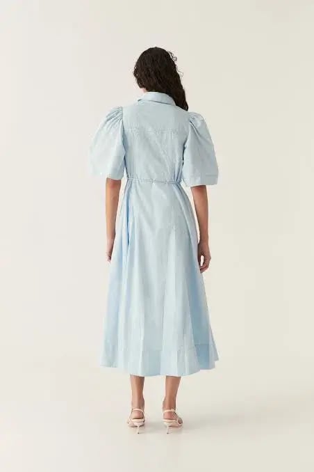 Aje Pivotal Tie Midi Dress Pale Blue Size 10 photo 3