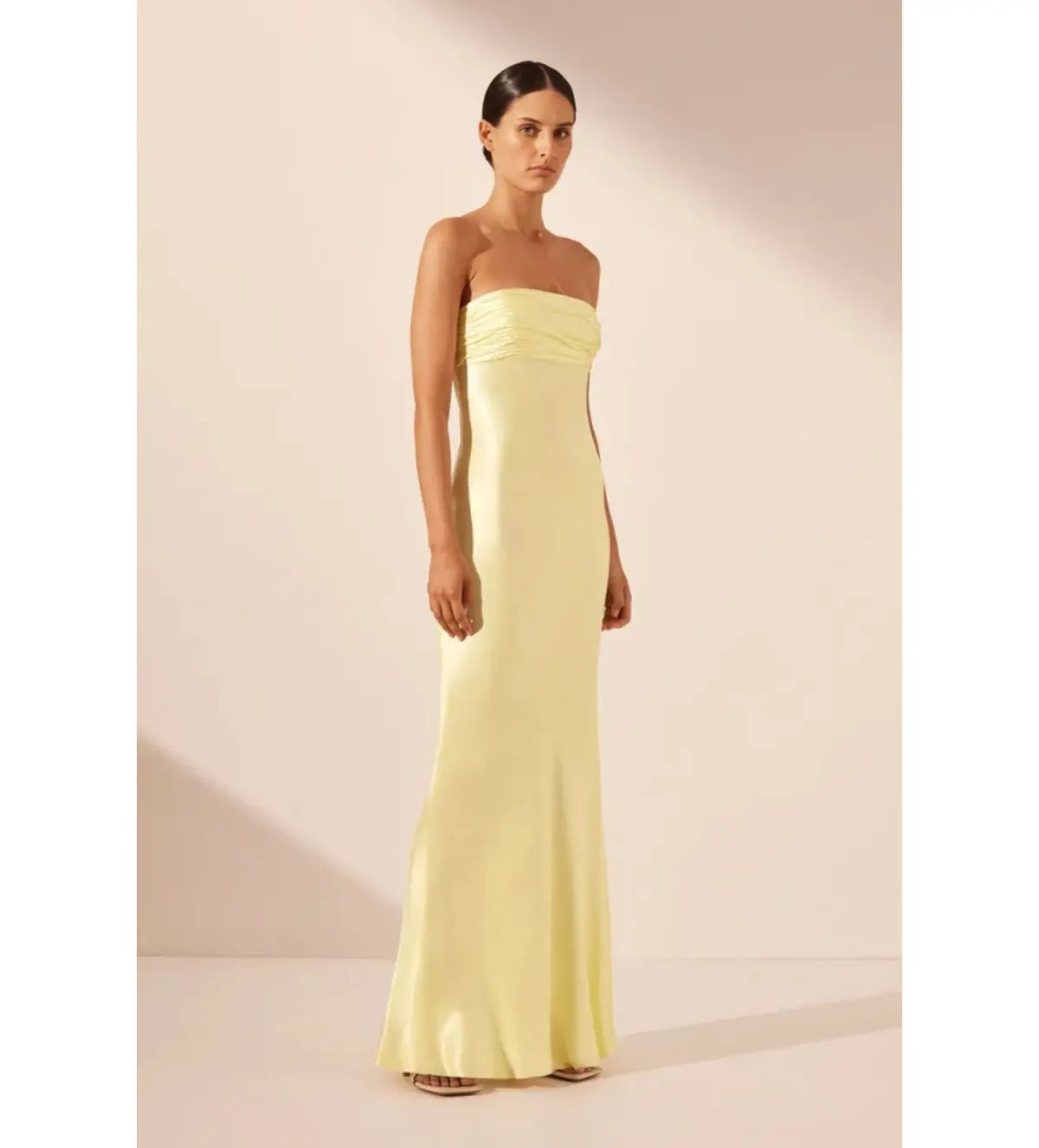 Shona Joy La Lune in Yellow Strapless Dress Size AU 8 photo 2