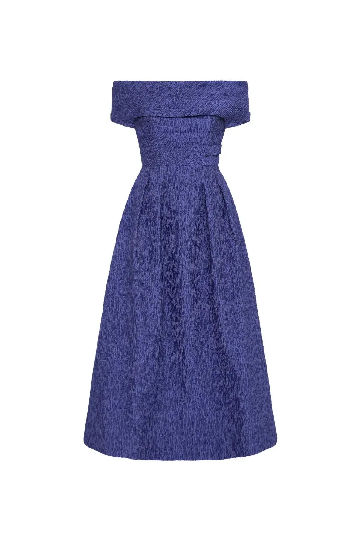 Rebecca Vallance Helene Off Shoulder Midi Dress Blue Size 10 photo 4