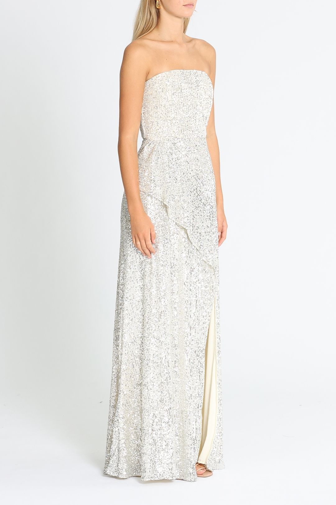 Strapless Sequin Dress - Silver Sequin photo 2