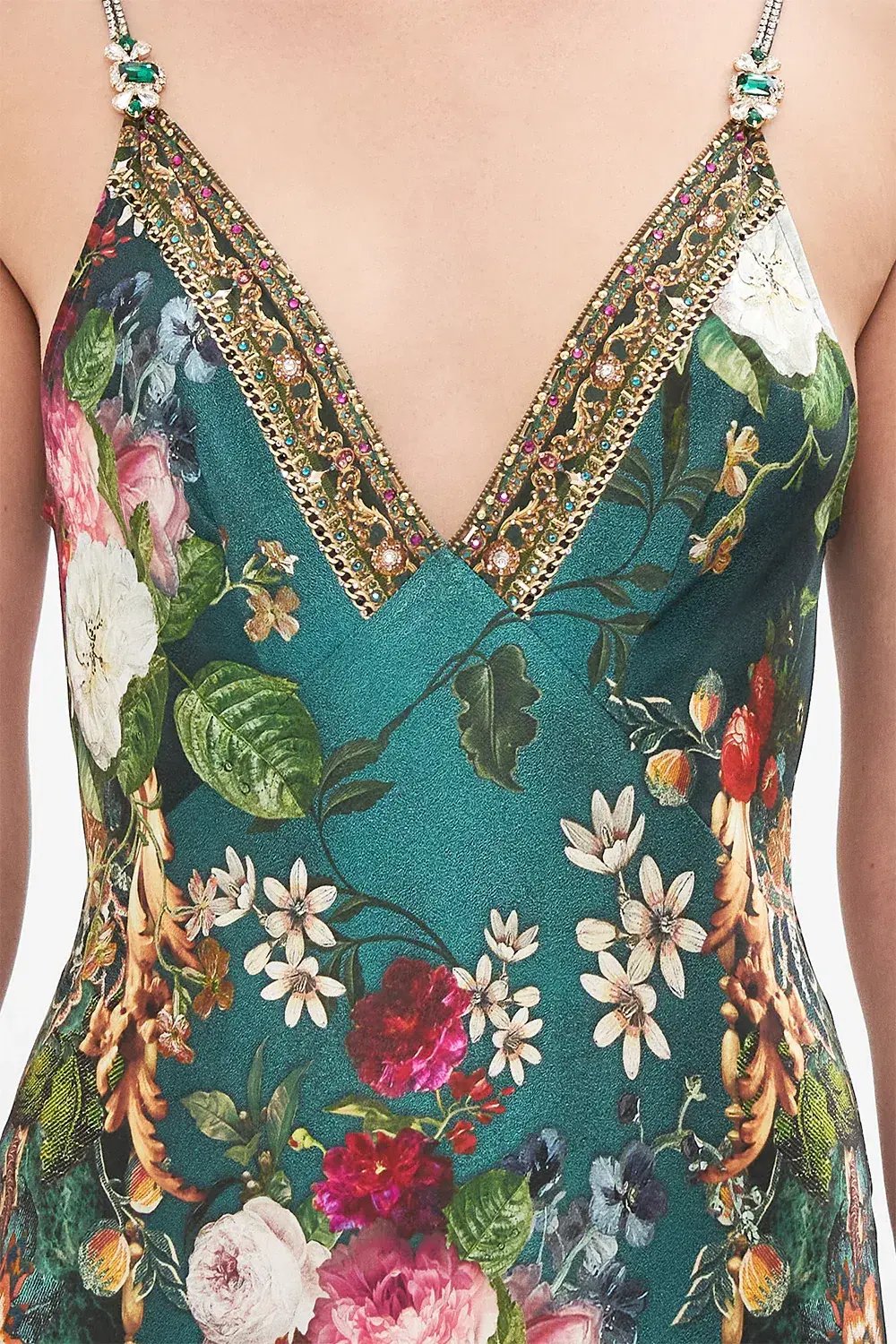 Camilla Verdis World V Neck Bias Slip Floral Size L / AU 14 photo 2